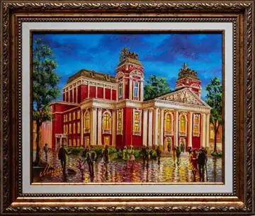 Old Sofia - National Theater at evening